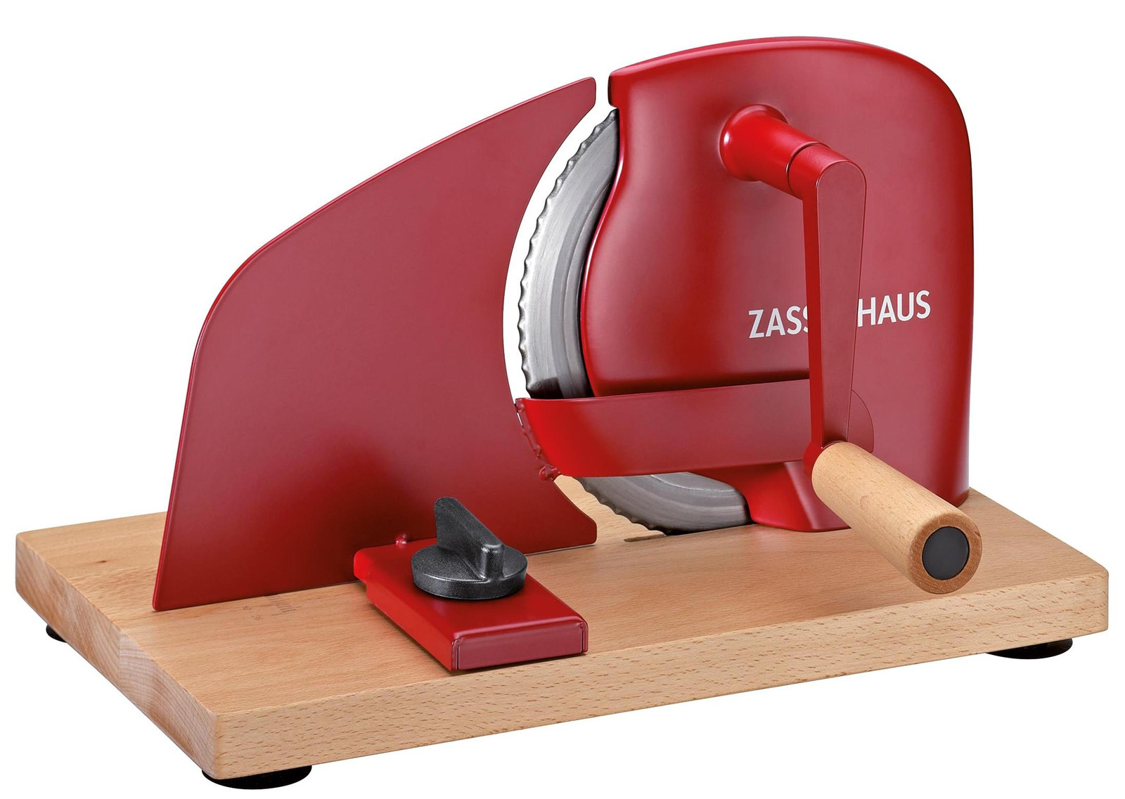 Dripio Broodsnijmachine met handaandrijving en roestvrijstalen mes, rood