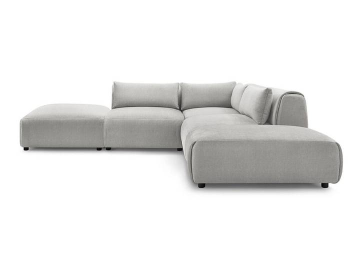 Ecksofa BOBOCHIC JEANNE Samt hellgrau