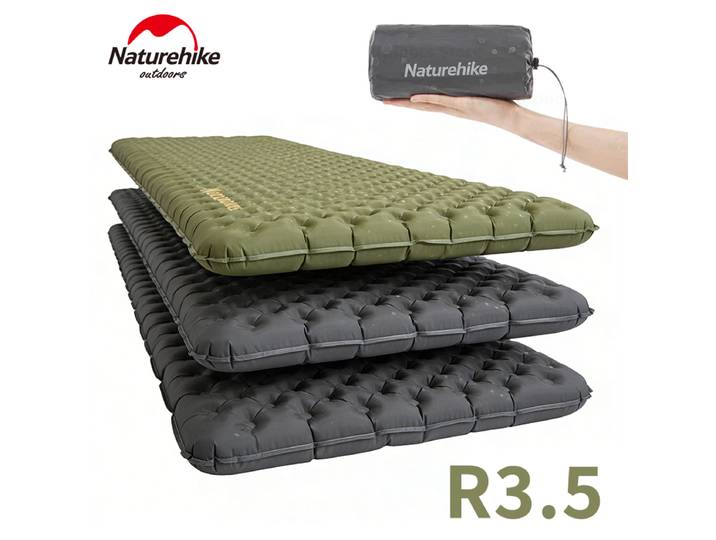 Naturehike R3.5 Matelas gonflable 20D Nylon TPU Ultraléger Hiver Chaud Isolant Épais Imperméable Confortable Durable Léger pour Randonnée Camping Voyage 1 personne