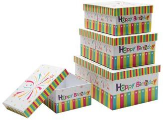 IH Casa Decor S/4 Rect. Nesting Boxes Happy Birthday