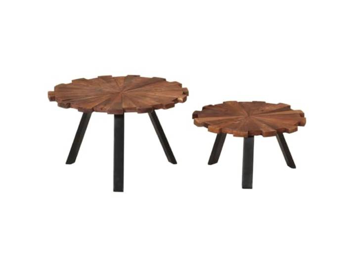 HKLGBVCR Couchtisch, 2-teilig, aus recyceltem Massivholz und Eisen, für Wohnzimmer