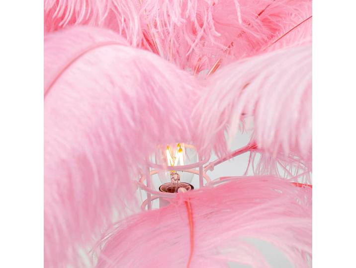 KARE Designer Tischlampe Feather Palm, violett / pink / rose, für Wohn- / Esszimmer, Metall, Design