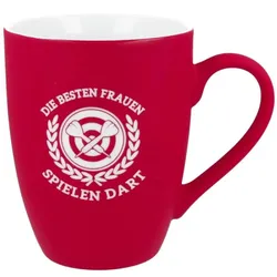 Soft-Touch Tasse Rot " Die besten Frauen spielen Dart"
