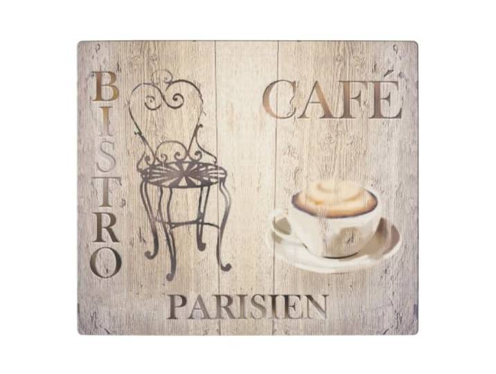 WENKO Schutzabdeckmatte Mod. Bistro, hitzebeständige Herdabdeckung für Kochfelder und Induktionsfelder, Herdabdeckung mit Motiv aus lebensmittelechtem PVC, rutschfest, wasserfest