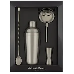 Hostelnovo del Valles Hostelnovo – Cocktail‐Set 4‐teilig aus Edelstahl mit Kartonverpackung