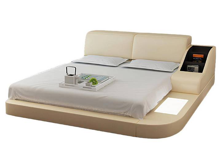 JVmoebel, Wasserbett Hotel Doppelbett LB8815 Lederbett mit modernem Design, (Wasserbett LB8815), Made in Europa