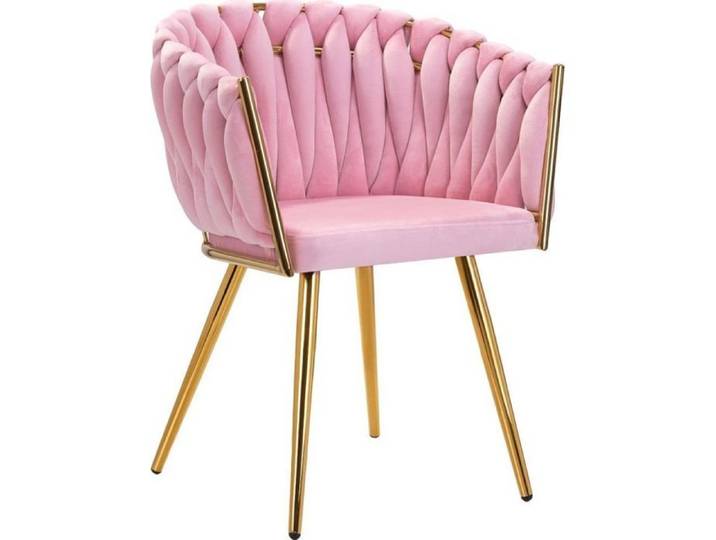 Chaise - ACTIVESHOP - 4Rico QS-GW06G - Velours rose - 1 place - Design contemporain