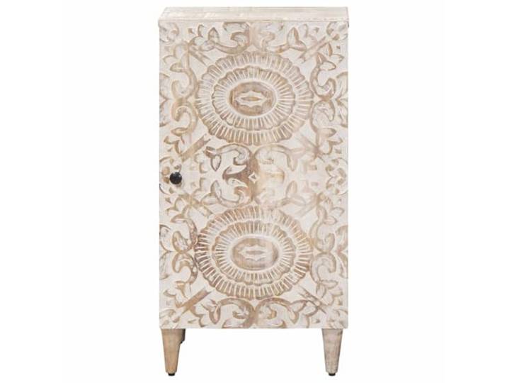 KTHLBRH Sideboard weiß 40 x 33,5 x 75 cm Mangoholz massiv Metallfüße, großer Raum, einfache Wartung, modernes Design, schnelle Montage