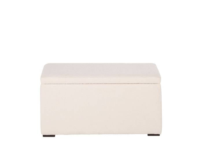 Banc coffre bouclette blanc