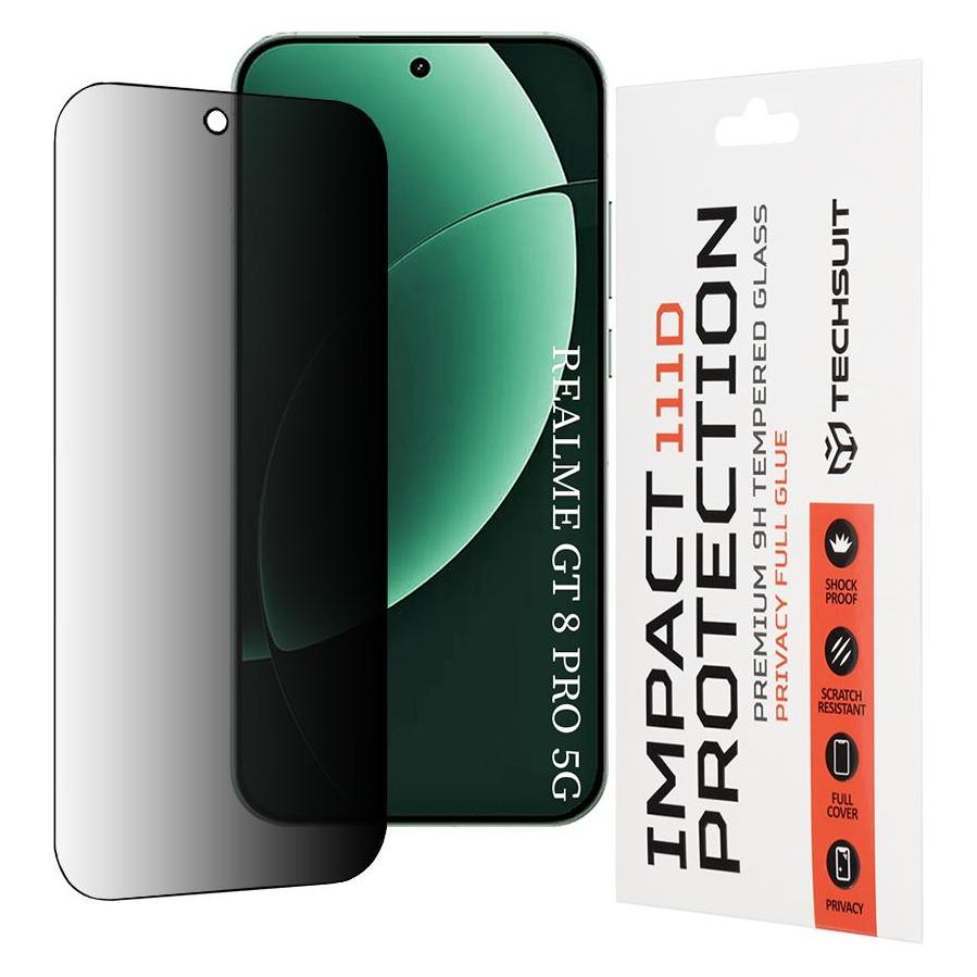 Techsuit - 111D Privacy Full Glue - Realme GT 8 Pro - Black (Realme GT 8 Pro) (68668634)