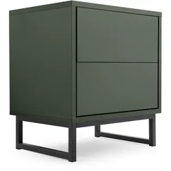 NACHTTISCH Giana mit 2 Schubladen, 43 cm, Flaschengrün