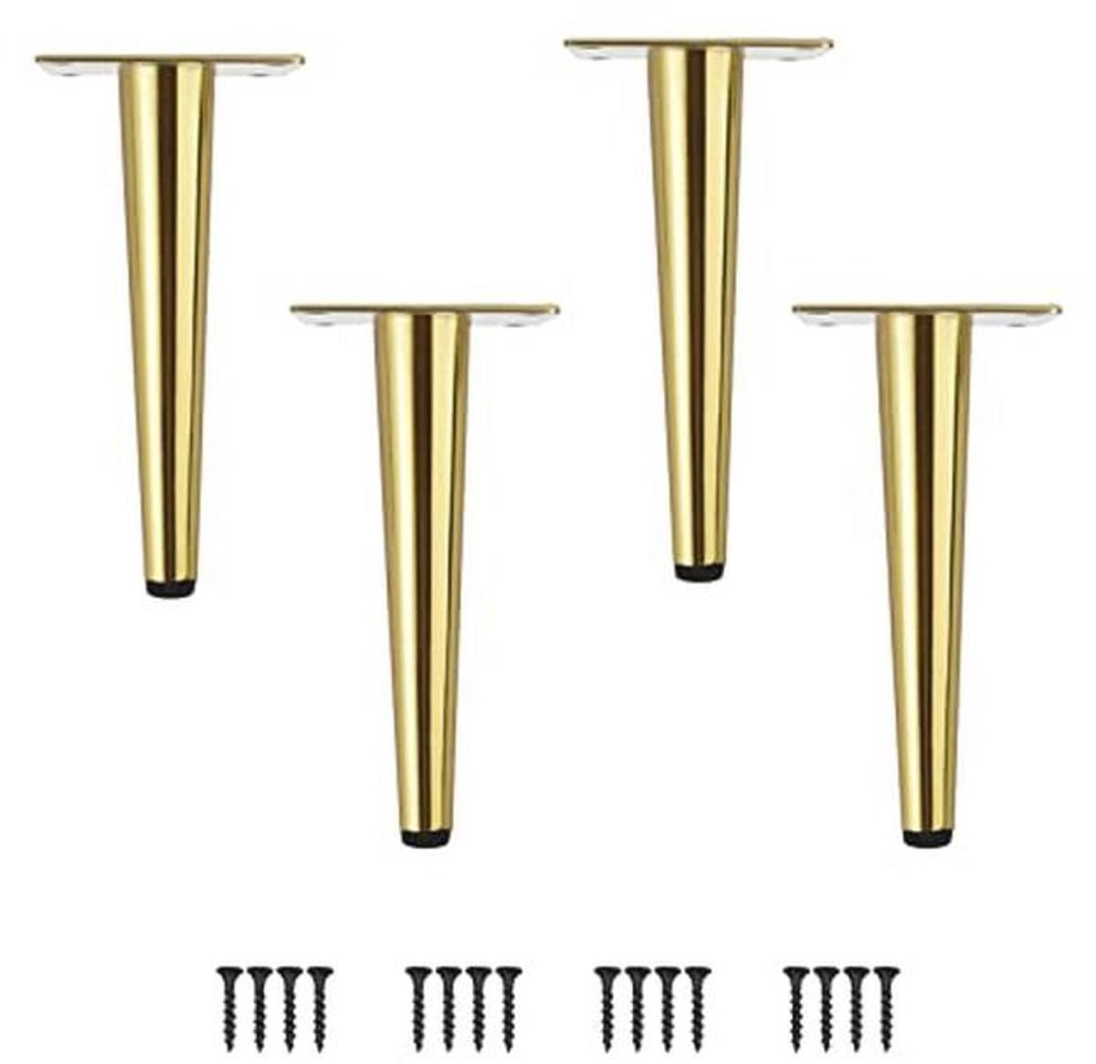 Set van 4 metalen tafelpoten met antislip rubberen basis voor meubels