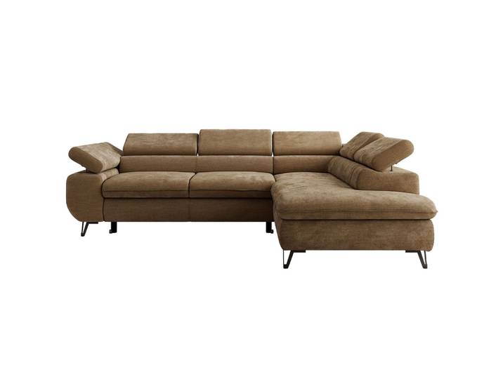 ECKSOFA PABLO L Braun Schenille glatt - Rechts Seite