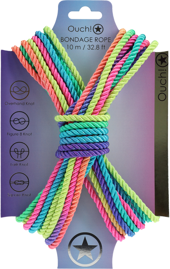 Ouch Corde Polyester Bondage -10 m - Multicolor