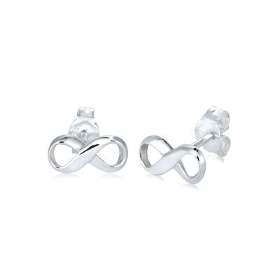 Paar Ohrstecker ELLI "Ohrringe Stecker Infinity Unendlichkeit Symbol 925 Silber" Gr. 5, silber, Ohrringe, Damen, 5, ohne Stein, Silber 925 (Sterlingsilber)