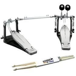 Tama HPDS1TW Dyna-Sync Doppelpedal mit Drumsticks, Schlagzeug Zubehör