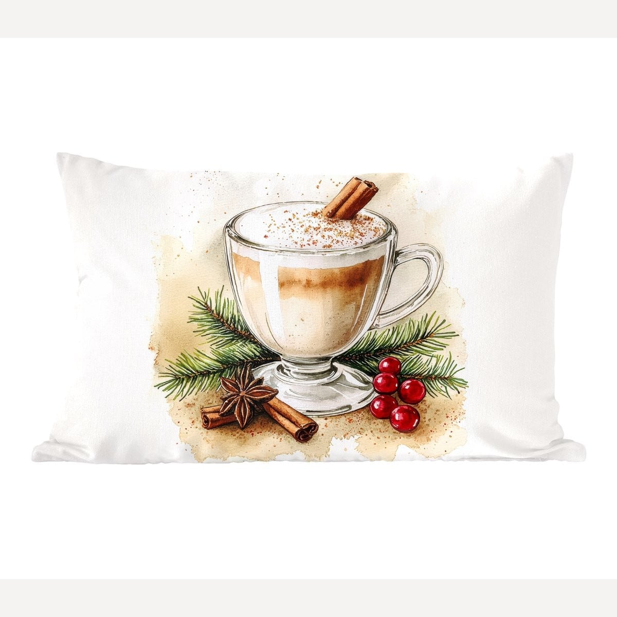 Sierkussen Winter Koffie Decoratie voor de Woonkamer - 50 x 30 cm