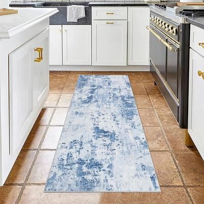 Garvee Modern Mottled Ink Abstract Area Rug