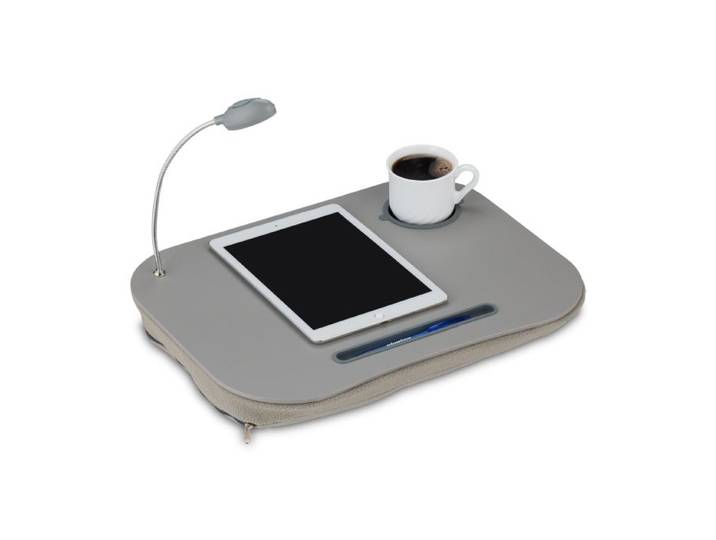 Relaxdays Laptopkissen mit Licht grau