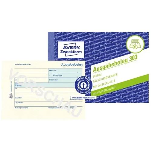 AVERY Zweckform Ausgabebeleg Formularbuch 303