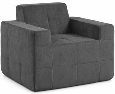 Costway Boneless Single Sofa Chair Cloud Sofa with Terry Cloth Upholstery-Grey