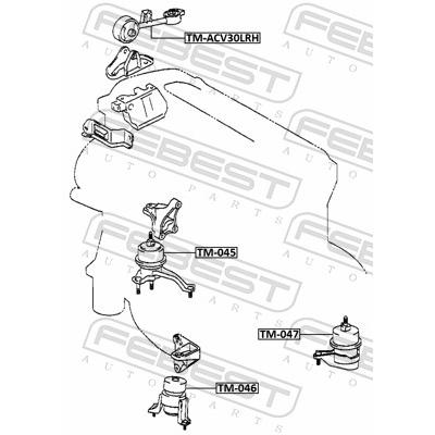 FEBEST Lagerung, Motor TM-046 vorne für TOYOTA