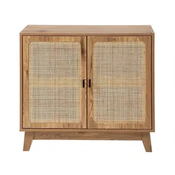 SIDEBOARD mit 2 Türen aus natürlichem Rattan 35/75/80 cm