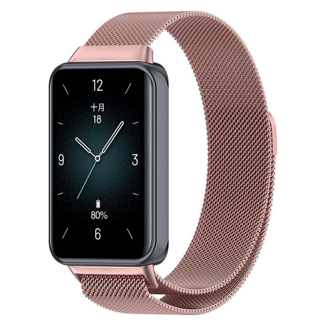 Techsuit - Watchband 20mm (W009) - Honor Band 9 - Pink (Magnet, Stainless Steel) (62207801)