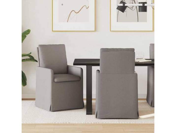 KGHFDVB Esszimmerstühle 2er Set Stoff Taupe 57x67x98 cm mit Rollen Stoffbezug, Metall-Sperrholzrahmen, Schaumfüllung, Rollen, modernes Design, pflegeleicht