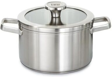 "BergHOFF Graphite Recycled 18/10 Stainless Steel Stockpot 8"", 3.6qt. With Glass Lid"