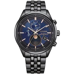 Citizen BY1035-56L Eco-Drive Herrenuhr Funk-Solar Mondphase Schwarz/Blau