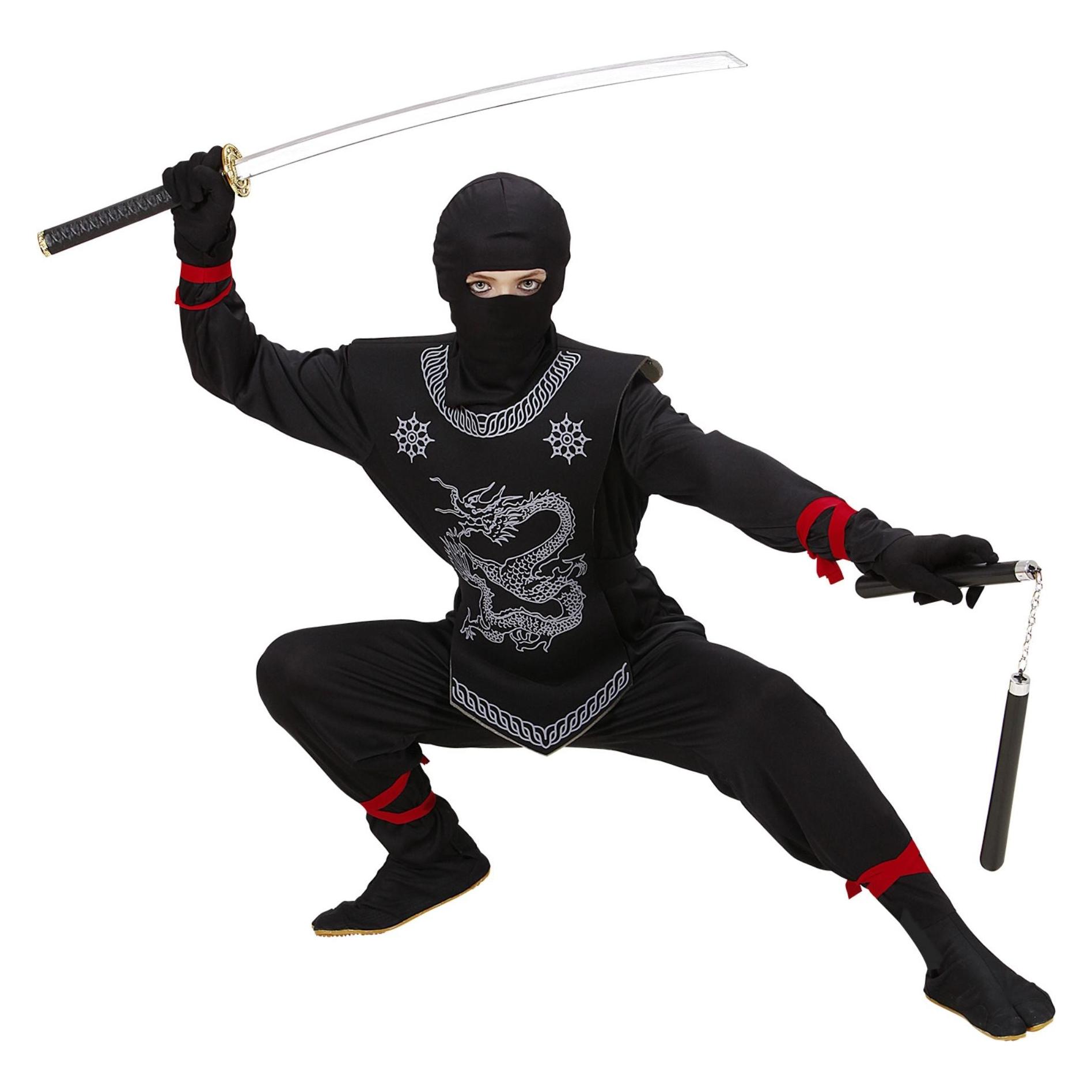 Widmann Kinderkostüm Black Ninja, Grösse 128, 5-7 Jahre (128) (74526)