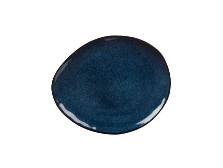 Dessertteller aus Steinzeug, blau