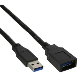 INLINE USB 3,0 Kabel, A Stecker / Buchse, schwarz, 1m