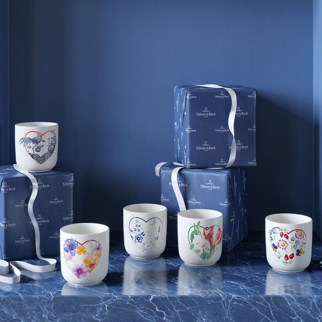 Becher VILLEROY & BOCH "Becher 275 Jahre 290 ml bunt", bunt, Porzellan, Trinkgefäße, Becher