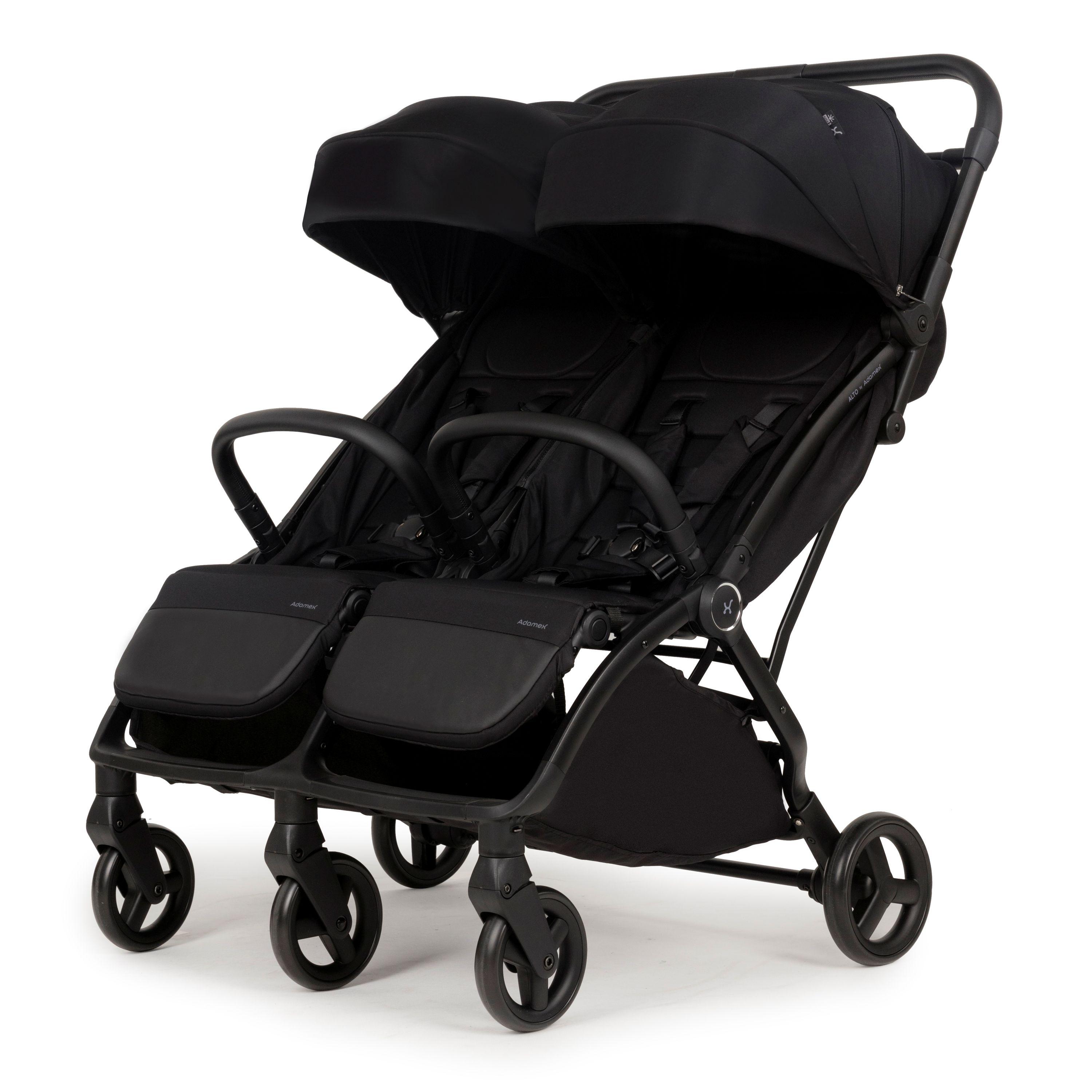 Adamex Duo Geschwisterwagen & Zwillingswagen bis 22 kg pro Sitz ALTO Schwarz