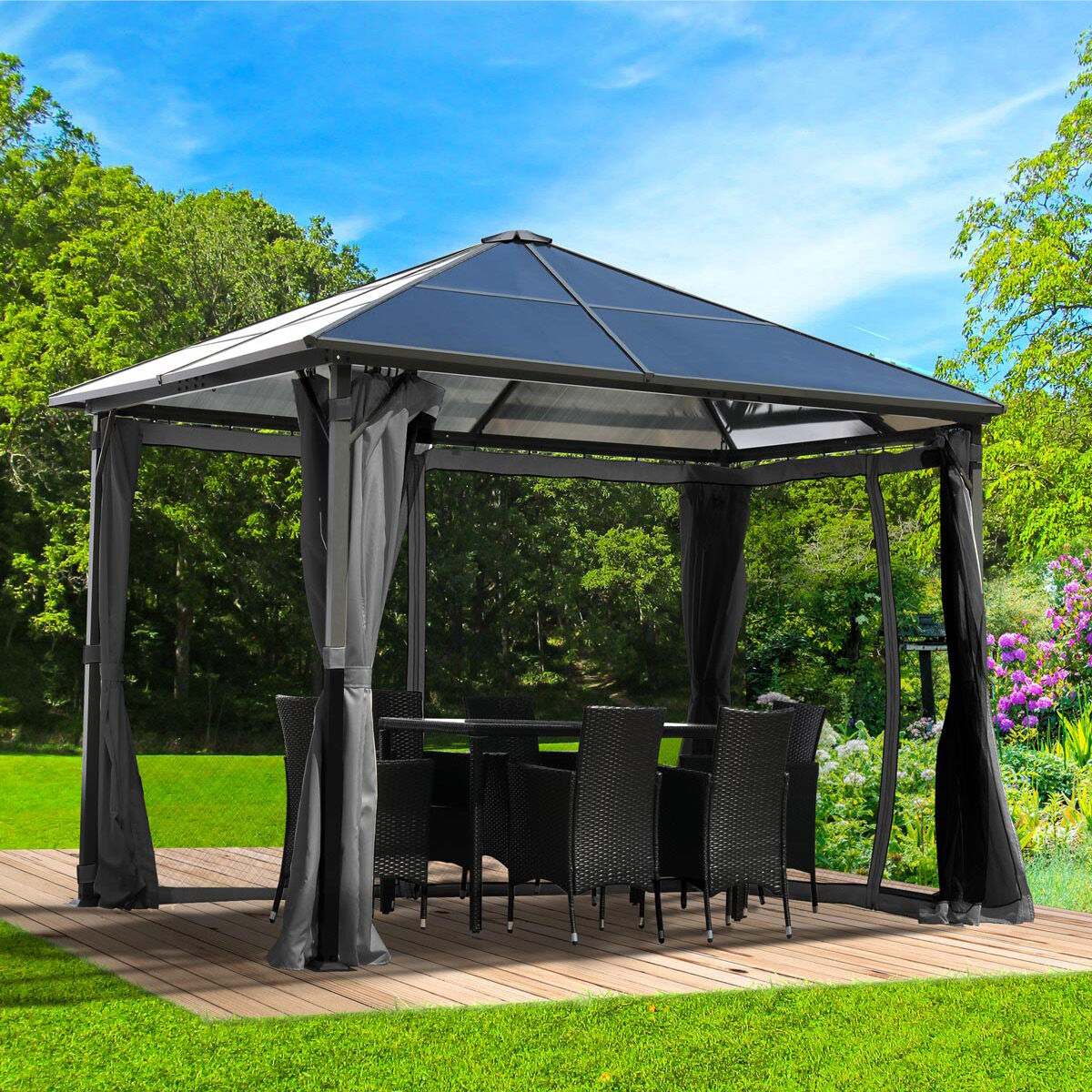 Brast Alu Gartenpavillon SUMMERDREAM 3x3m grau