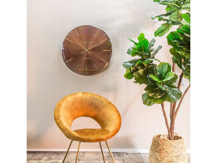 Thomas Kent Klok Oyster Amber/Zilver Ø 65 cm - Grote wandklok