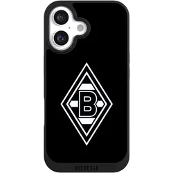 Nivocase Handyhülle für Apple iPhone 16 Hülle NIVOpure Case Schwarz Borussia Mönchengladbach Gladbach (Apple iPhone 16), Smartphone Hülle, Schwarz