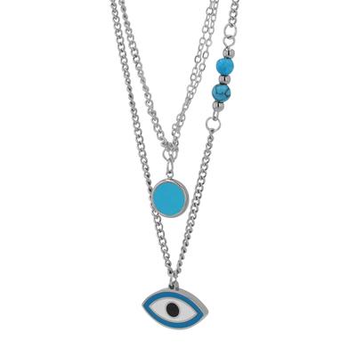 Kette ohne Anhänger ADELIA´S "Halskette mit Anhänger – aus Edelstahl", blau (silber), Halsketten, Damen, 41cm, Edelstahl, Eine schöne Geschenkidee für jeden Anlass