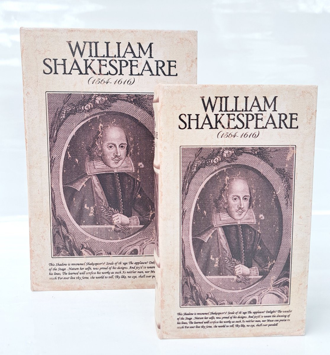 Set van 2 Canvas Boekendozen William Shakespeare Decoratieve Opbergdozen Vintage Stijl