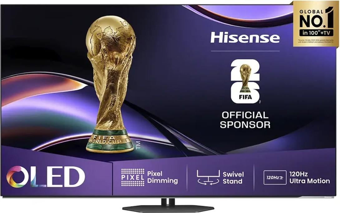 Hisense 65 '' A85Q | OLED Smart TV 4K 120 Hz, 165,1 cm (65"), 3840 x 2160 Pixel, OLED, Smart-TV, WLAN, Schwarz, Grau
