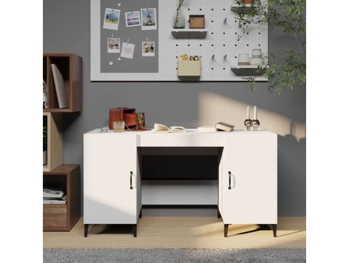 POU Bureau Blanc 140x50x75 cm Bois d'ingénierie A812771 111680