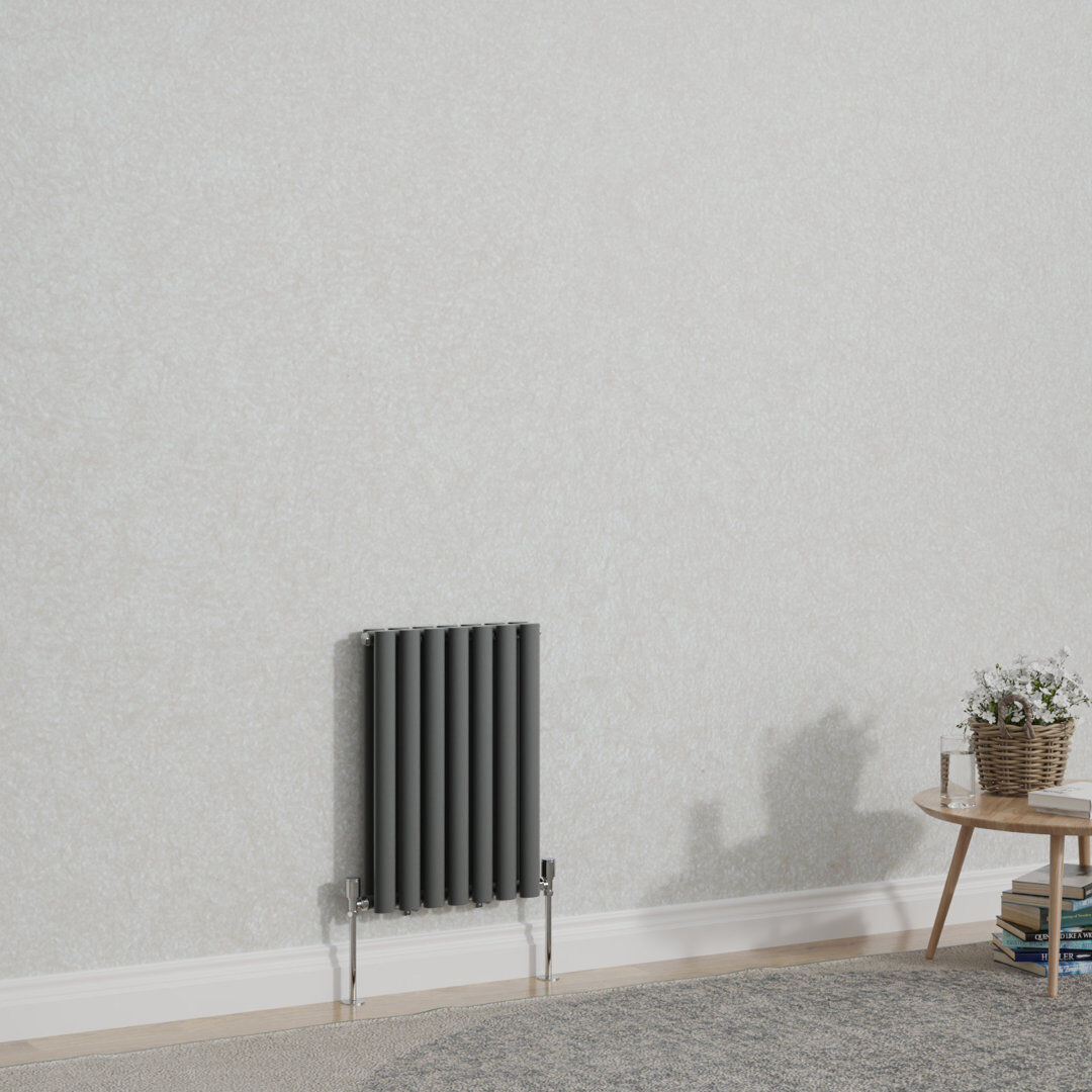 Belfry Heating Shoshana Vertical Oval Panel Radiator Anthracite 60cm H x 41.3cm W