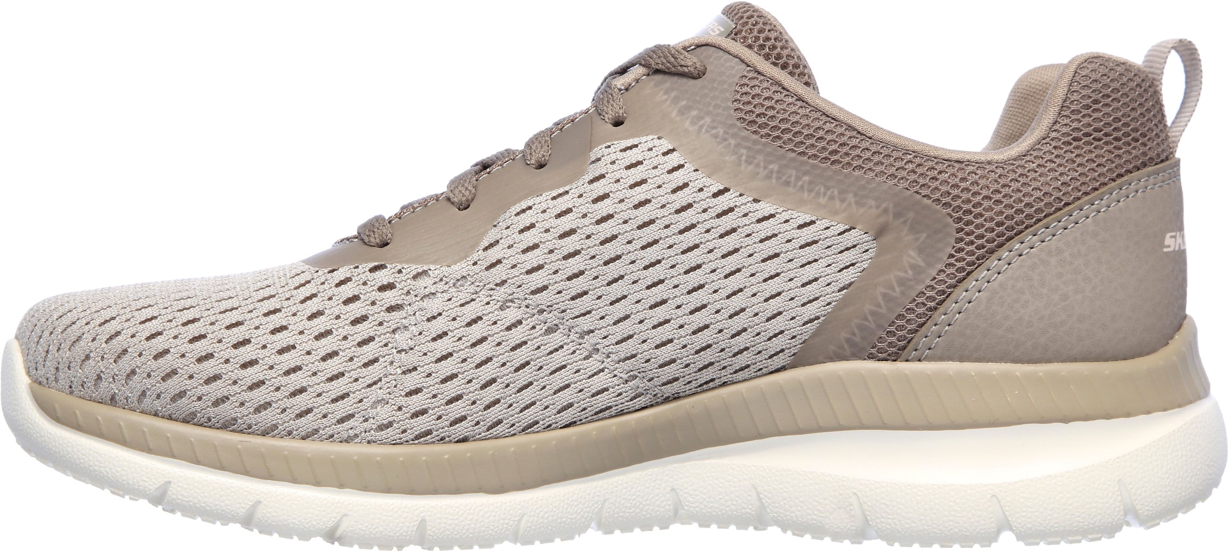 Berufsschuh SKECHERS "BOUNTIFUL - QUICK PATH", Damen, Gr. 38, Textil, grau (taupe), Lederimitat, Textil, Schuhe Berufsschuh, Freizeitschuh, Halbschuh, Schnürschuh mit gepolsterter Innensohle taupe 38, Textil