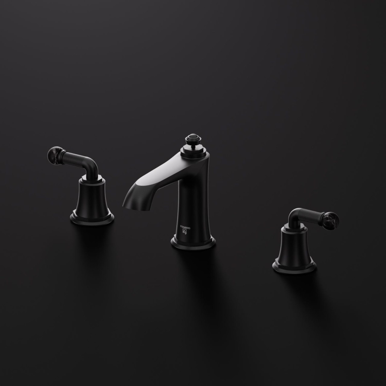 Steinberg Serie 355 3-Loch Waschtisch-Armatur, Schwarz matt / Nero Marquina 355 2000 S