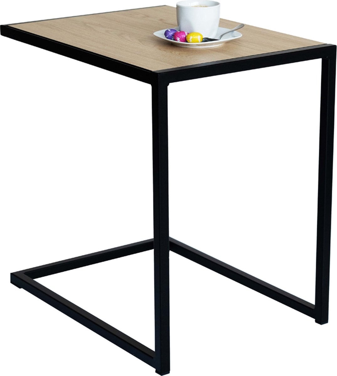 MY Own Table 005A Laptop- en zeteltafel - Zwart - Metaal en Eik - B/D/H: 54 x 40 x 54 cm