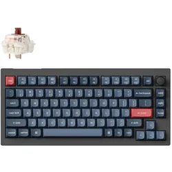 Keychron V1 Max (US, Kabelgebunden, Kabellos), Tastatur, Grau, Schwarz