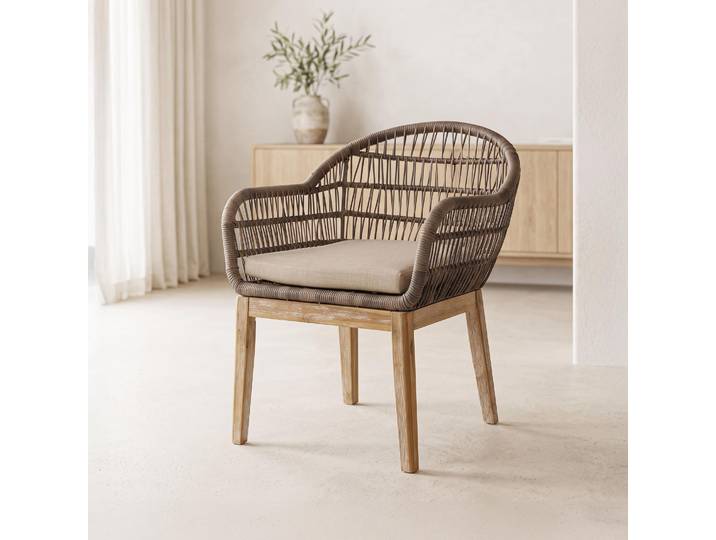 Chaise en bois et rotin tressé - Java