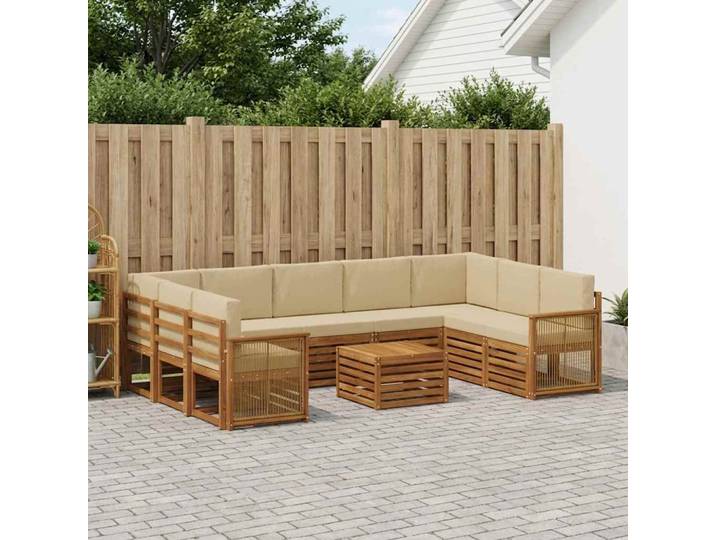 vidaXL Outdoor-Sofagarnitur 10 stk. Natur